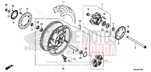 REAR WHEEL (CB1100NA/NAD) CB1100NAJ de 2018